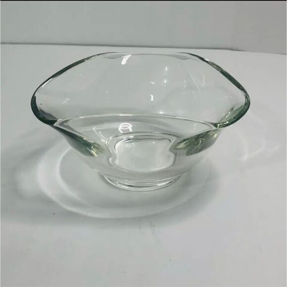 anchor hocking glass chip and dip replacement dip bowl clear vintage triangle - Picture 1 of 5
